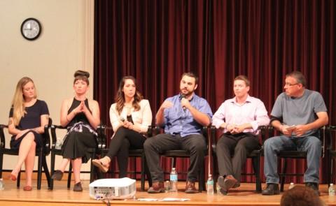 Panelists lead a discussion on the UNE Portland Campus